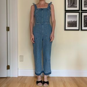 Madewell Ruffle Denim Jumpsuit